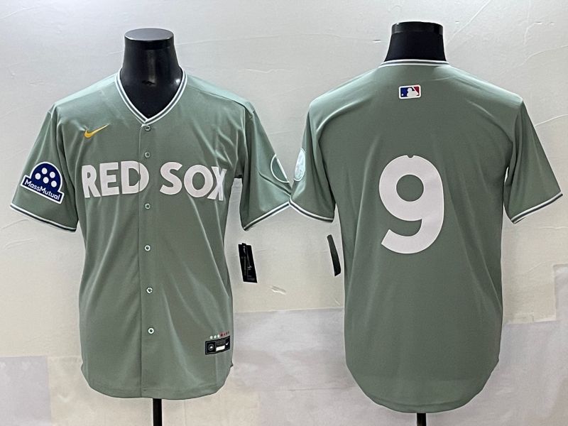 Men 2025 Boston Red Sox #9 No Name Light Green Joint Name Nike MLB Jersey style 6